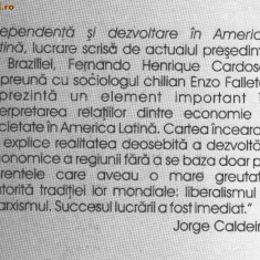 F H Cardoso,E Foletto - Dependenta si dezvoltare in America Latina