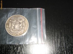 moneda argint 5 lei carol I foto