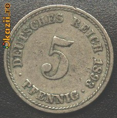 Germania 5 Pfennig 1893 A ,cotatie ridicata (1) foto