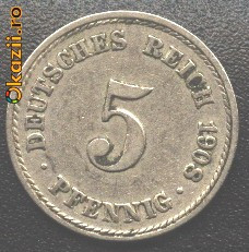 # Germania 5 Pfennig 1908 A foto