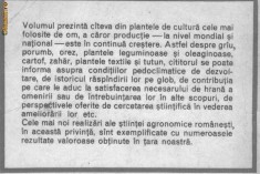 Gh Bilteanu - Plantele de cultura . Hrana si materii prime