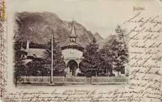 Romania,Busteni,carte postala UPU circulata 1905: Scoala Domneasca foto
