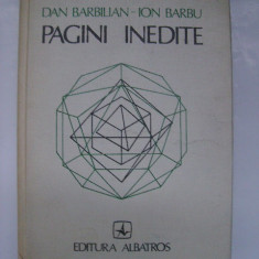 Dan Barbilian, Ion Barbu - Pagini inedite
