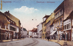 Ok-0314- Romania, Nagyszeben, Sibiu, c.p. necirc. 1918: Strada Disznodi, animat foto