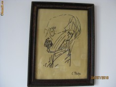 VAND CARICATURA SEMNATA C.PILIUTA(PRET SOC!) foto