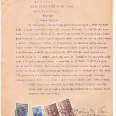 23 Document vechi fiscalizat -1939 -Braila - Certificat Nr.11740