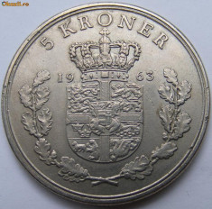 Danemarca 5 kroner 1963 foto