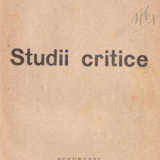 H.Sanielevici / Studii critice (editie 1927)