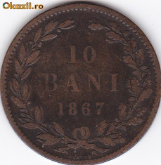 10 BANI 1867(HEATON) 5A foto