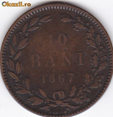 10 BANI 1867(HEATON) 4A foto