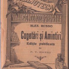 A.Russo / Cugetari si amintiri (editie interbelica)