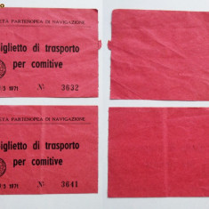 LOT 2 BILETE TRANSPORT NAVAL ? ITALIA 1973 **