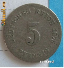 5 reich pfennig 1875 - 3 foto