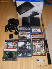 PS2 slim oferta!!! play station 2+ card 64MB+jocuri foto