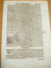 Pagina Munster Cosmographia Universallis 1550 Sibiu foto