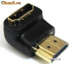 Mufa Adaptor HDMI mama - tata cot la 90 de grade foto