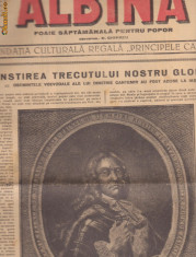 Revista Albina : aducerea osemintelor lui Dimitrie Cantemir la Iasi - 1935 foto