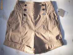 ZARA pantaloni scurti army mansete talie inalta masura xs foto
