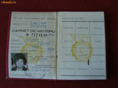 CARNET DE MEMBRU UNIUNEA GENERALA A SINDICATELOR 1981 foto