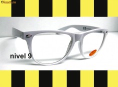 WAYFARER Ochelari Nerd Geek Cu Lentile Transparente Retro Alb L foto
