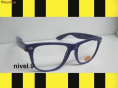 WAYFARER Ochelari Nerd Geek Cu Lentile Transparente Retro Mov L foto
