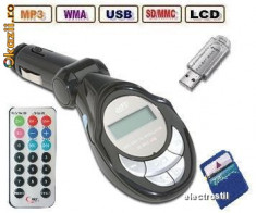 Modulator FM cu Telecomanda, Ecran LCD, Slot SD/MMC si Port USB foto
