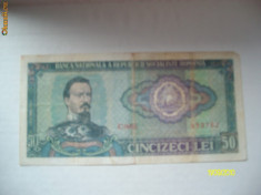 bancnota cincizeci lei 1966 alexandru ioan cuza foto