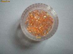 Pietricele perle mari-portocaliu deschis-nail art foto