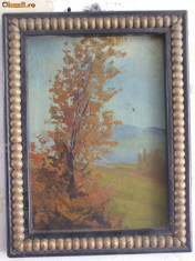 Peisaj cu copac, tablou vechi foto