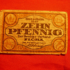 Bancnota-Jeton -magazin Floha -10 Pf.1919 Germania