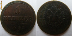 Austria 1 kreuzer 1851 B foto