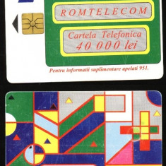 Cartela telefonica desen abstract, 40000 Lei,1997,Rom 21b