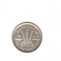 bnk mnd Australia 3 pence 1963 , argint