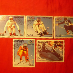Serie- Olimpiada de la Calgary 1987 Paraguay ,5 val.stamp.