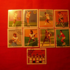 Serie mica- Tenis- Campioni 1986 Paraguay ,6 v+3vignete ,stamp.