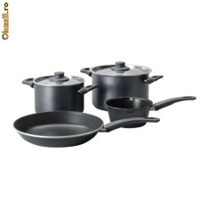 IKEA - SKANKA set oale oala tigaie cratita teflon, 6 piese, gri + MULTE ALTE PRODUSE IKEA ORIGINALE foto