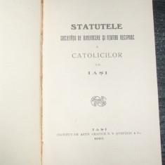Statut-Societatii de binefacere a Catolicilor-IASI-1912