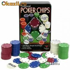 Set Casino Texas Hold`Em Poker cu 100 de Jetoane foto