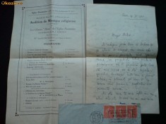Ioan D Chirescu, scrisoare, plic si pliant, Paris 29.03.1927 foto