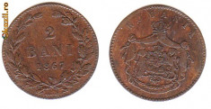 * Moneda 2 bani 1867 HEATON foto