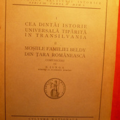 N. IORGA -Cea Dintai Istorie Universala Tip. in Transilv ..1925