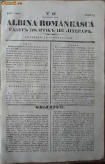 Albina romaneasca,foaie politica si literara,nr. 12,1840 foto