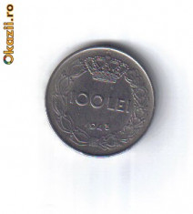 Moneda 100 lei 1943 - Regele Mihai I foto