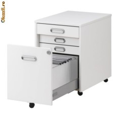 Organizator de birou IKEA Galant alb noptiera foto