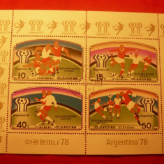 Bloc -Camp.Mond.Fotbal Argentina '78 Coreea de Nord , stamp.