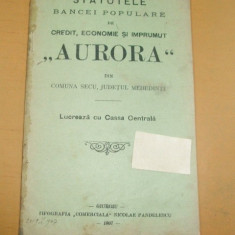 Statut Banca Populara AURORA-Com. Secu, jud.Mehedinti-1907