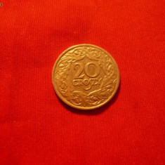 *Moneda 20 GROSI 1923 POLONIA ,metal alb ,cal.F.Buna , d=2cm.