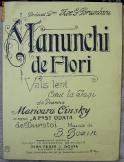 Manunchi de flori, partitura semnata olograf de B. Bozin, autor