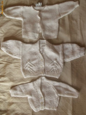 3 pluovare tricotate bebe 0-3 luni foto