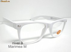 WAYFARER Nerd Geek Ochelari Cu Lentile Transparente Retro Alb M foto